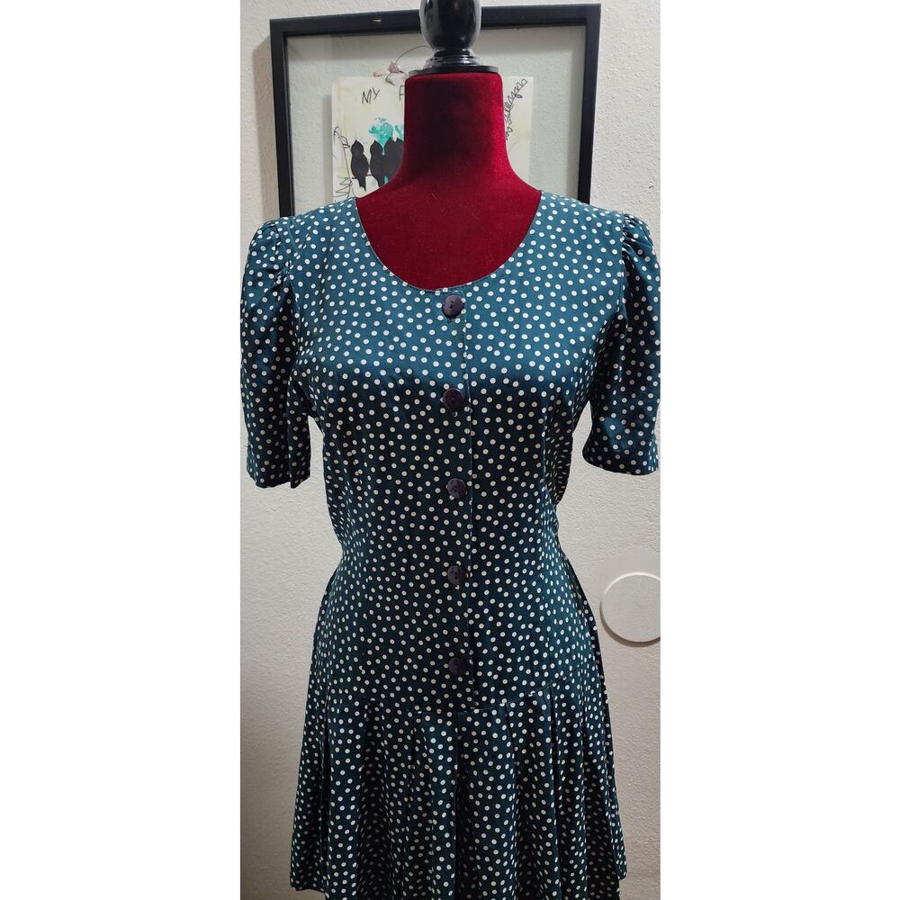 90s Evergreen Polka Dot Culottes Romper